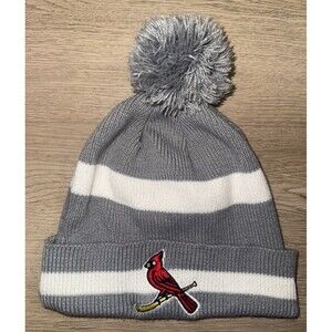 New Era Adult STL Cardinals Gray Knit Beanie Pom Hat One Size Fits Most Rare